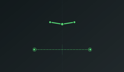 Cropped Cue posture view showing simple landmark alignment guides.